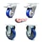 Service Caster 4 Inch Blue Polyurethane Swivel Top Plate Caster Lock Brakes 2 Rigid SCC, 2PK SCC-TTL20S414-PPUB-BLUE-2-R-2 - alternate 5
